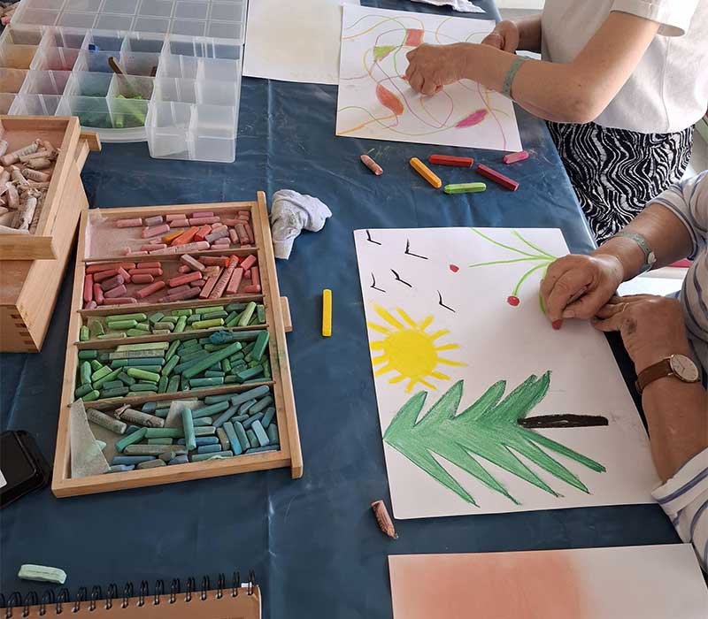 Art thérapie atelier pastels